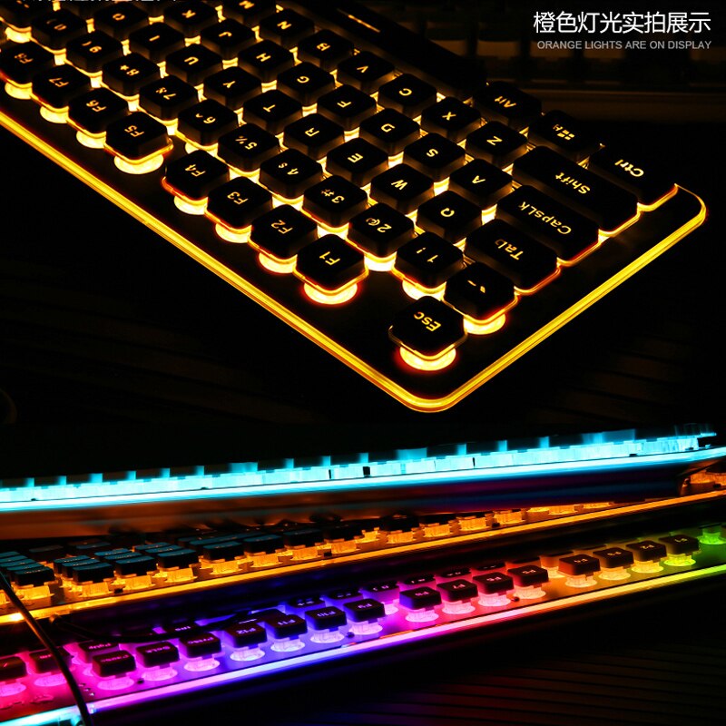 Gaming Keyboard 104 Keycaps RGB Backlit Waterproof Silent Keyboard Computer Gamer USB Wired For Desktop Laptop