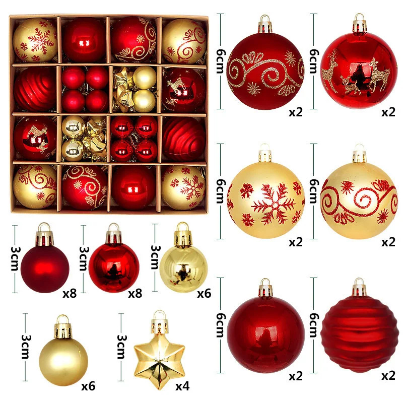 Christmas Tree Decoration 42PCS 6CM Balls Ornaments Set For Xmas Hanging Home Supplies Christmas Year Party: Dark Khaki