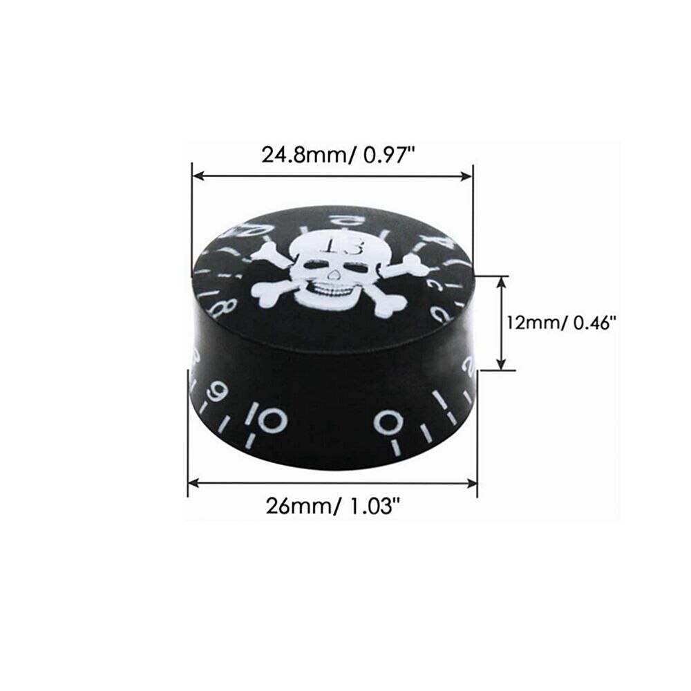 4 Pcs Skull Electric Guitar Knobs Guitar Speed Control Volume Tone Knobs Potentiometer Knob for LP SG TL ST Style Guitar