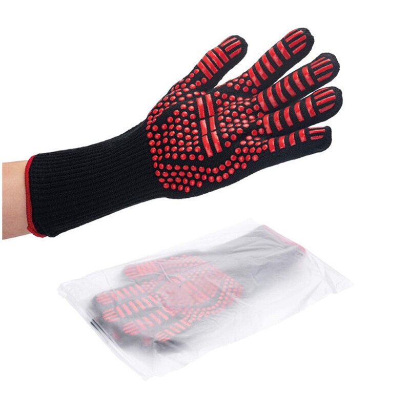 BBQ Gloves Extreme Heat Resistant Fireproof Heated Baking Cooking Microwave Bbq Barbacoa Kitchen Barbecue Oven Grill Gloves
