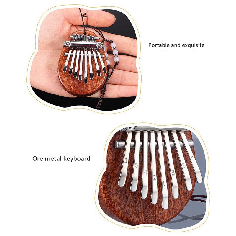 Mini Kalimba à 8 touches, piano à pouces, piano à doigts exquis, Marimba portable, pendentif musical, clavier à 8 touches
