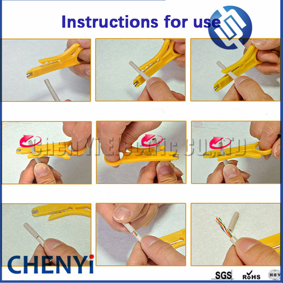 Mini Wire Stripper Kabel Cutter Draagbare Roterende Punch Down Netwerk Utp Crimper Tangen Krimptang Mes Pocket Multitool