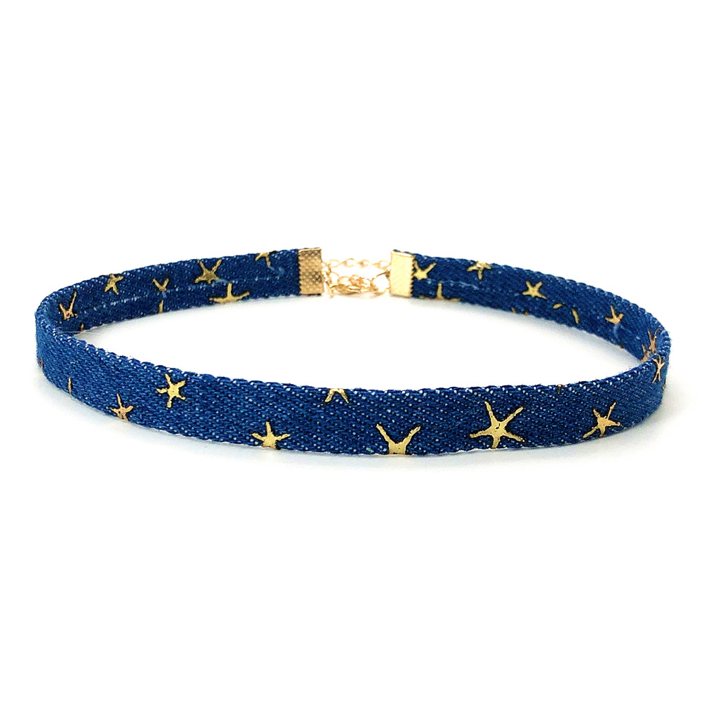 Collar étnico gótico de mezclilla para mujer, Gargantilla Bohemia Vintage, Estrella Negra, accesorios de cadena para el cuello, joyería para mujer,