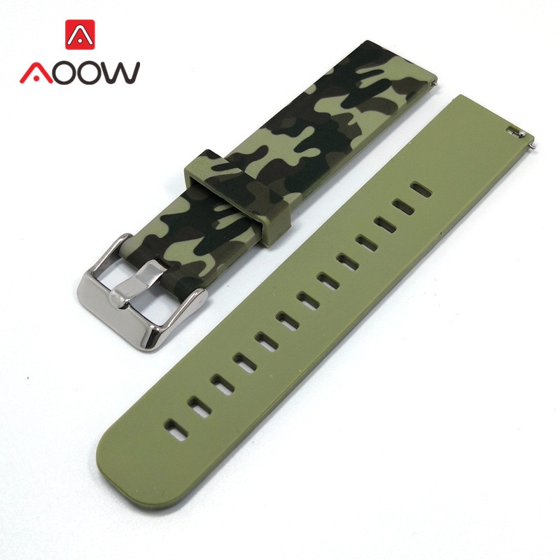 20mm 22mm Camo Printing Silicone Sport Strap for Samsung Galaxy Watch Active 42mm 46mm Gear S2 S3 Bracelet Band for Smart Watch