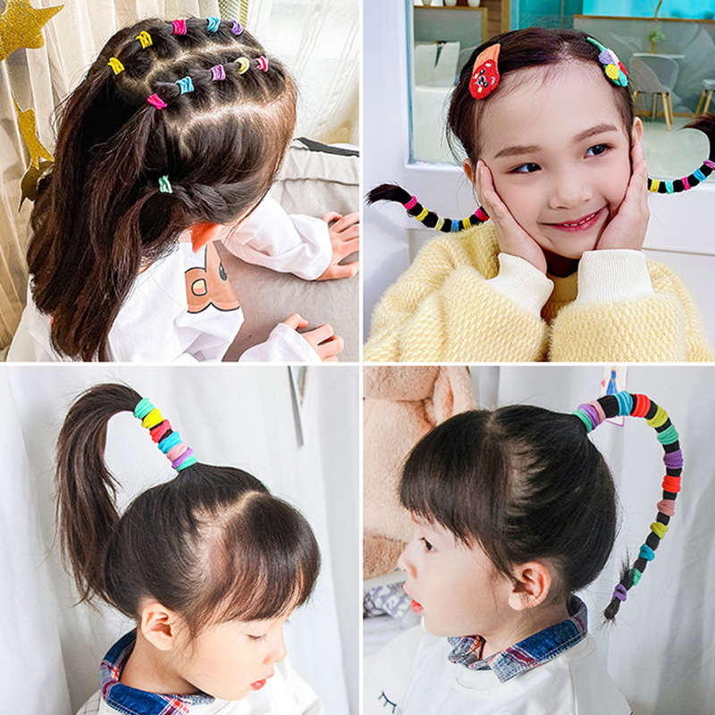 50 pz/set fasce per capelli elastici per bambini colore della caramella corde per capelli per bambini dolce principessa neonata bambini bambini elastico titolare coda di cavallo