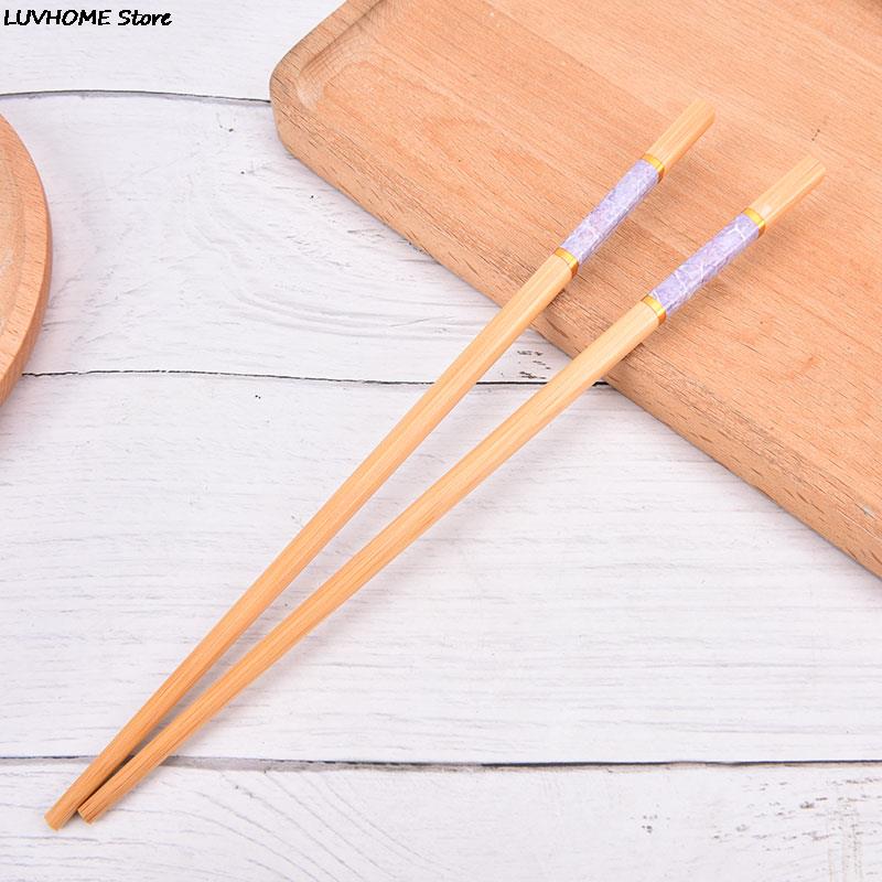1 paio di bacchette impostato marmorizzazione antiscivolo stile cinese Sushi bacchette di riso in legno di bambù stoviglie da cucina impostato regalo: viola