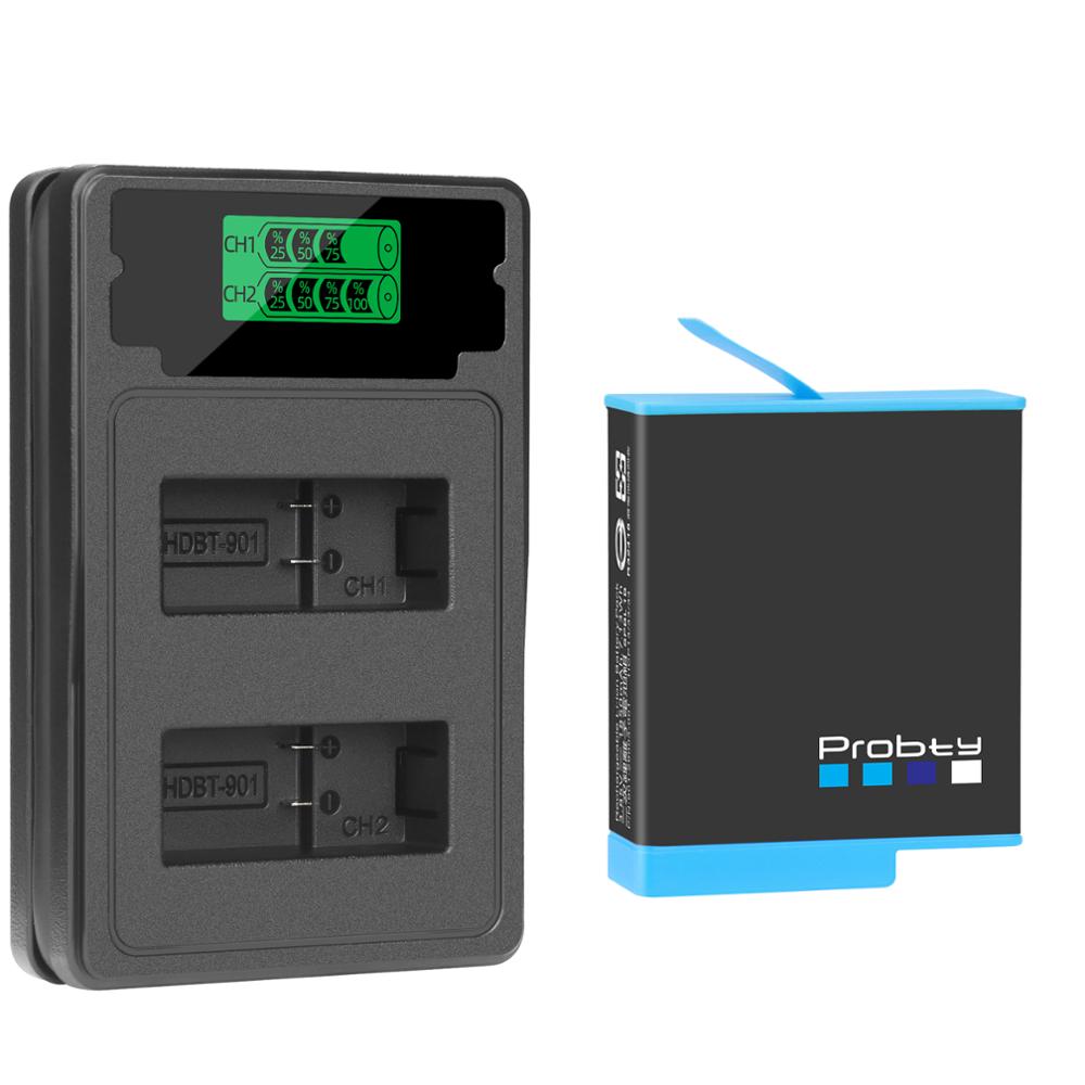 Originele Probty Voor Gopro Hero 9 Batterij 2 Slot Lader Kit Opbergdoos Oplader Voor Gopro Hero 9 Zwart Hero9: 1BatteryWithCharger