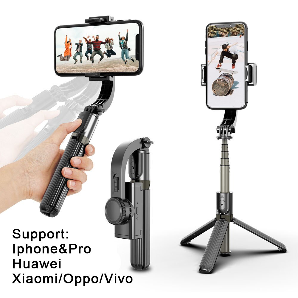 Anti-Schütteln Smartphone Handheld Gimbal Stabilisatoren Selfie Stock Stativ Drahtlose Bluetooth Fernbedienung Erweiterbar Faltbare