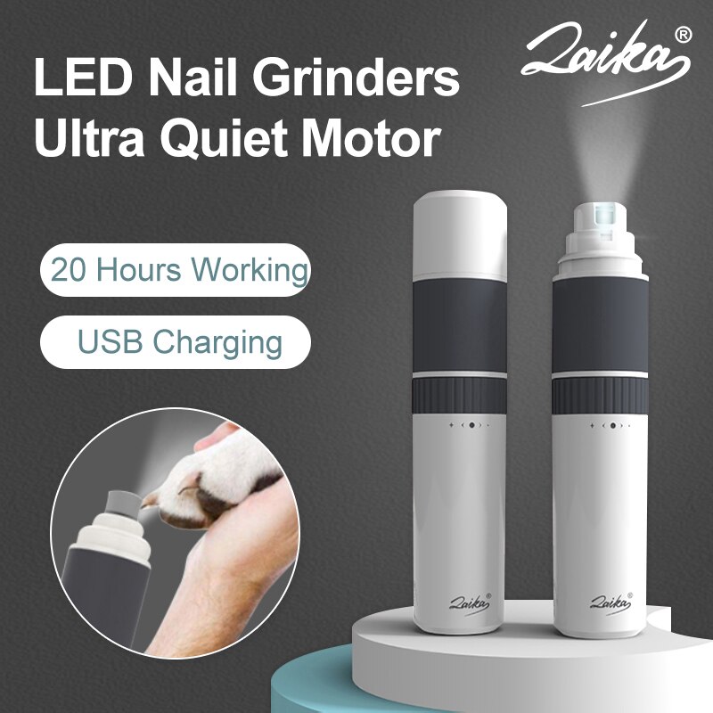 LAIKA – ponceuse à ongles pour chiens et chats, avec chargeur USB, LED, à faible bruit, toilettage, tondeuse pour animaux domestiques, griffes, outils de coupe-ongles