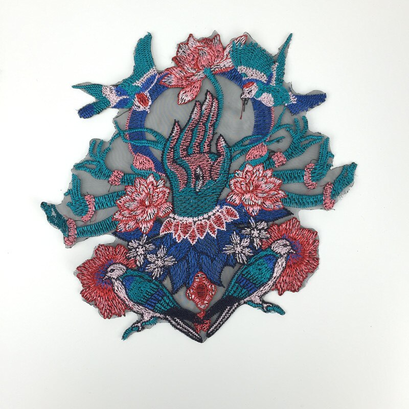 4 Pièces Patch Broderie Dentelle Fleur Dorée - Appliques Brodées Grand Format Pour Vêtements Et Décoration - Adhésif
