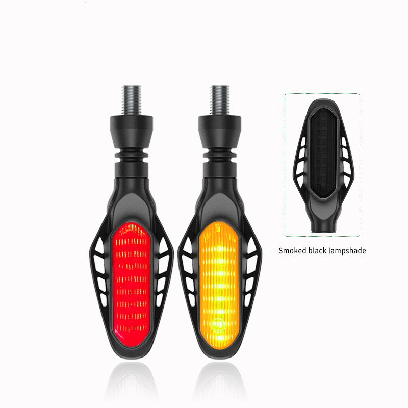 Motocicleta led luzes de sinal freio luz volta branco amarelo vermelho drl luz fluindo lanterna traseira indicador da lâmpada circulação diurna: Prateado