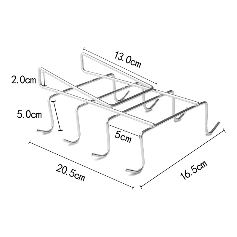 Kopholder 304 rustfrit stål sømfri hylde hængende kaffekop krus rack rack hængende opbevaring rack vin rack