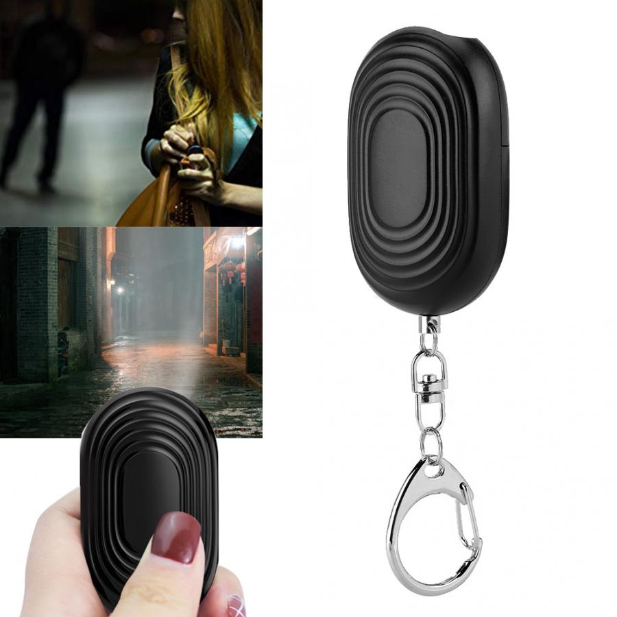 Personal Alarm Portable 2In1 Mini LED Flashlight Safety Personal Alarm for Women Portable Key Chain Black