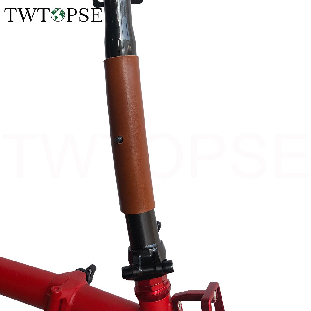 TWTOPSE Handgemachte Leder Fahrrad Griff Post Schutz Abdeckung Für Brompton Falten Fahrrad M S Stengel Abdeckung 3 SECHZIG Hechte Mit wachs Seil