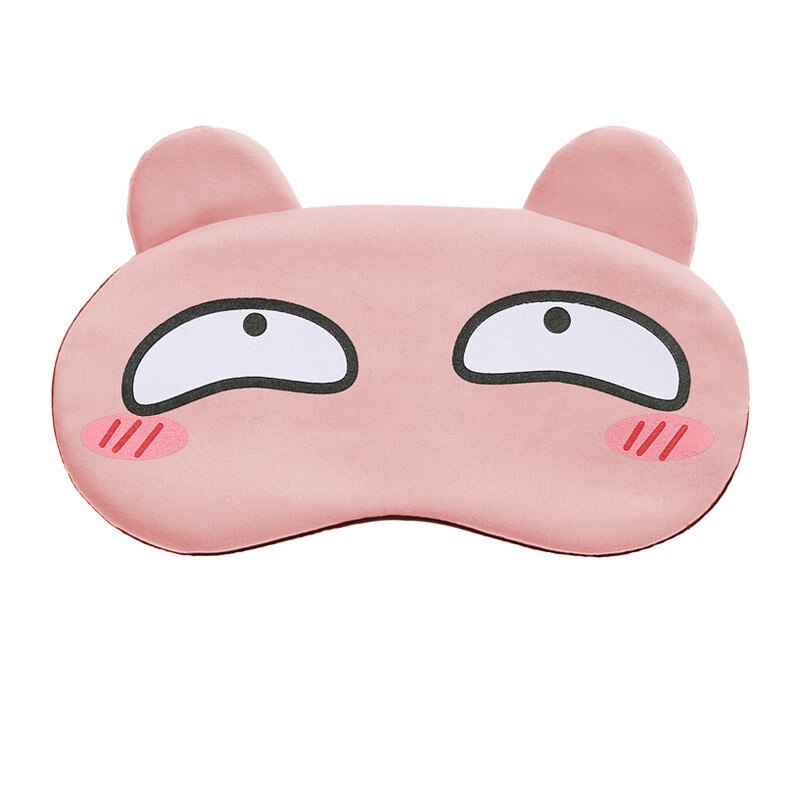 1 pièces mignon dessin animé chat blanc chien oeil masque lunettes de voyage ombrage sommeil sieste yeux masque ombre ombre couverture Patch oeil soin outil: Or