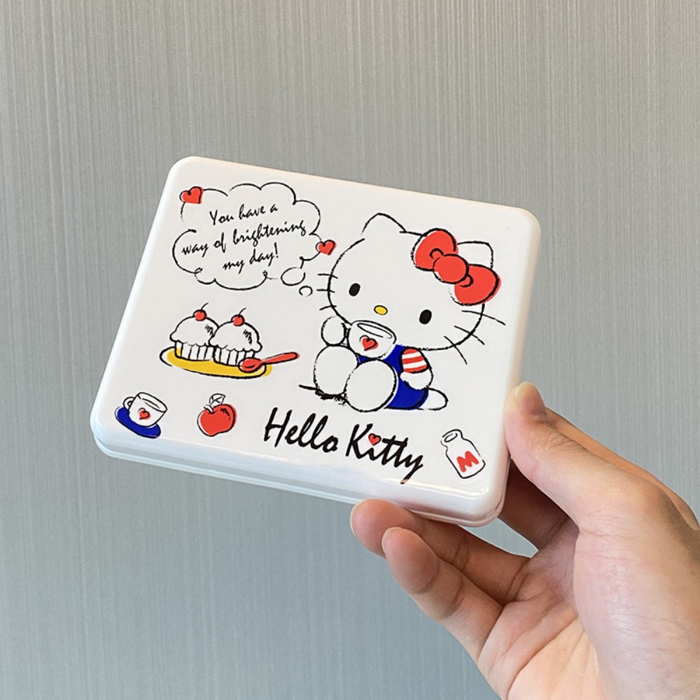 Sanrio Hello Kitty faltbare Aufbewahrungsbox Kawaii Mehrzweck-Desktop-Organizer Kosmetik Toilettenartikel Schreibtisch Schmuck Organizer: Brown