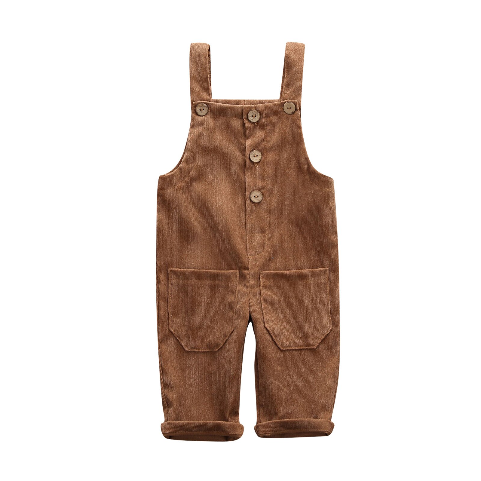 Toddler Kids Overalls Harem Pants Suspender Pants With Pockets Romper Baby Girl Boy Clothing Overalls Oc6: Khaki / 4-5 Years