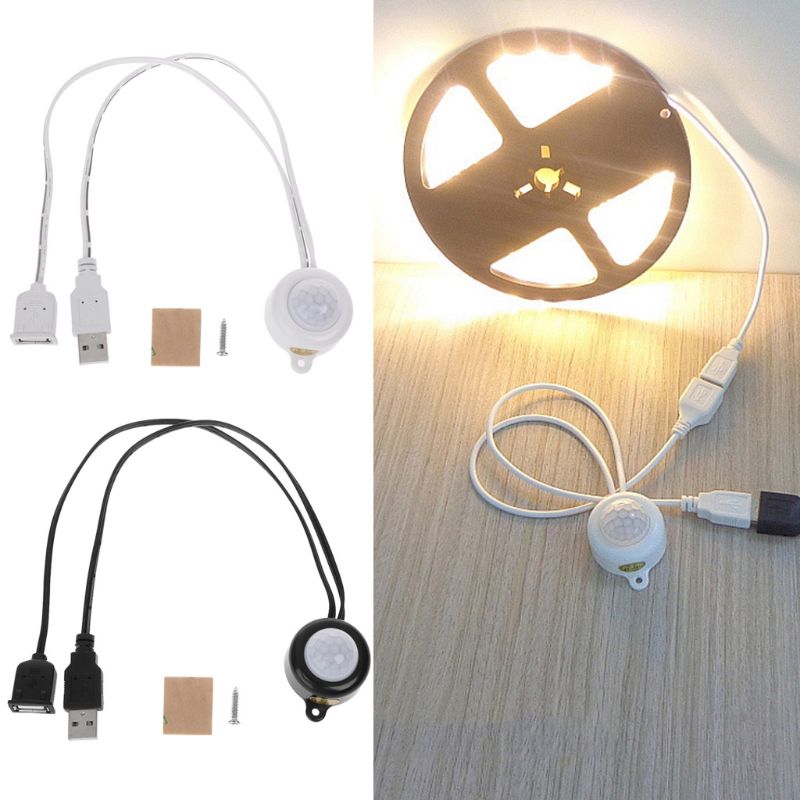 USB LED Light Strip Schakelaar DC5-24V Menselijk Lichaam Infrarood PIR Motion Sensor Switch Zwart/Wit Rental &