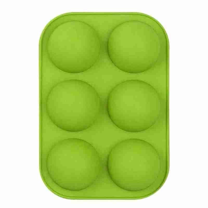 Demi sphère Silicone savon moules ustensiles de cuisson gâteau décoration outils pouding gelée chocolat Fondant moule boule forme Biscuit outils: green