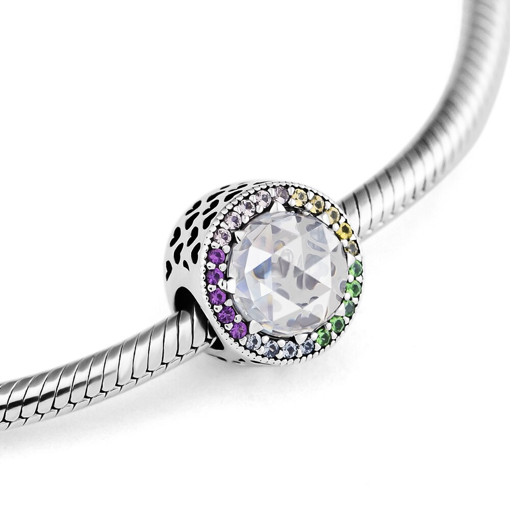 925 argento Colorato di Cristallo DELLA CZ Branelli di Fascino Del Pendente Per La Misura Originale Pendenti E Ciondoli Braccialetti Sterlina Originale Braccialetto Monili Che Fanno FAI DA TE