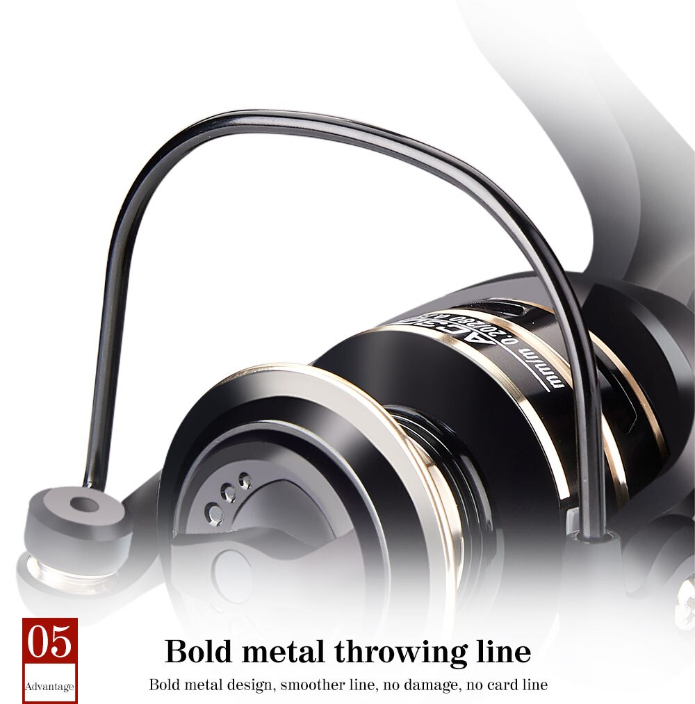 13+1bb fiske spinnrullar 2000-7000 no spalt metallspole utväxlingsförhållande 5.2:1 8kg max drag karp fiskerulle pesca