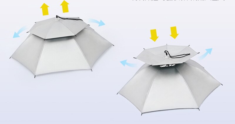 GUGULUZA extérieur 2 couches pliant soleil pluie parapluie casquette randonnée pêche Camping voyage chapeau