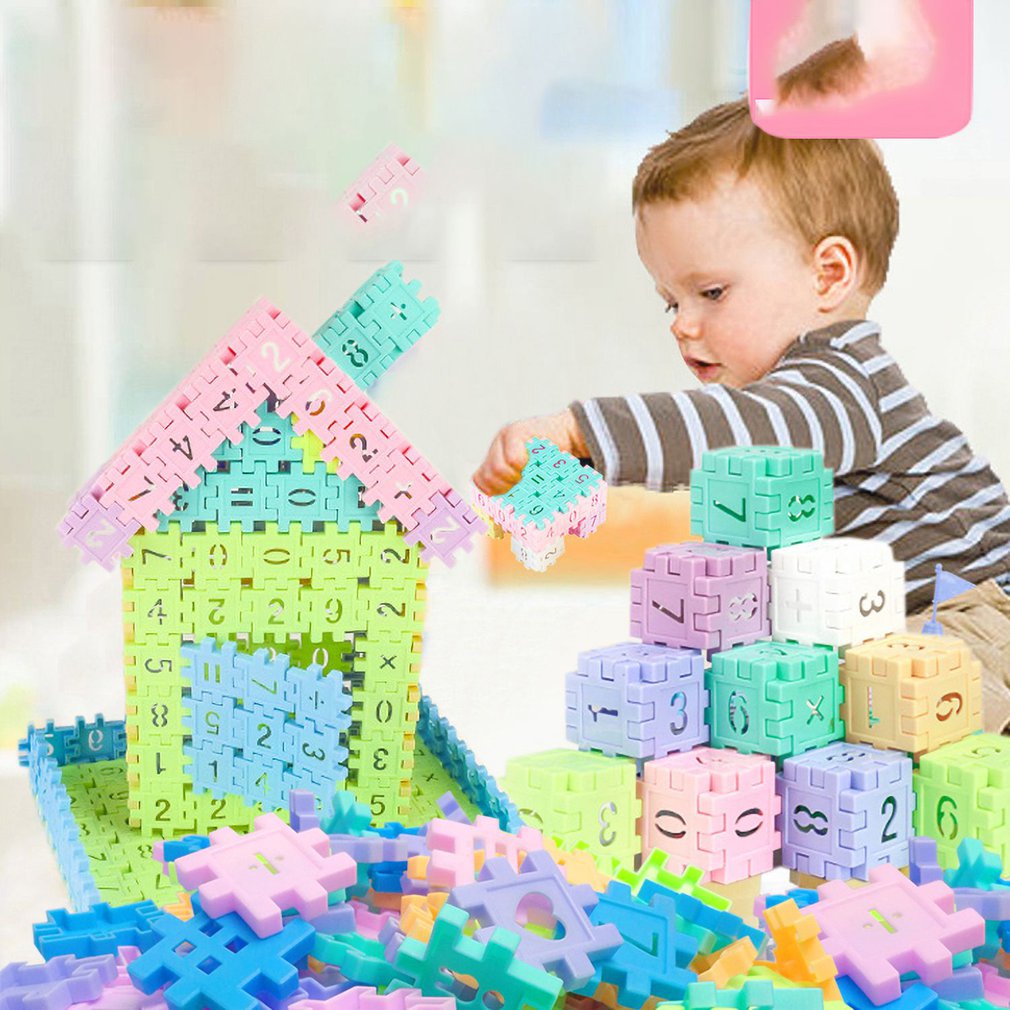 68/50 Pcs DIY Building Block Educational Toys For Boys Girls Toddlers Up Safe Fastened Toy House Villa Building Toys