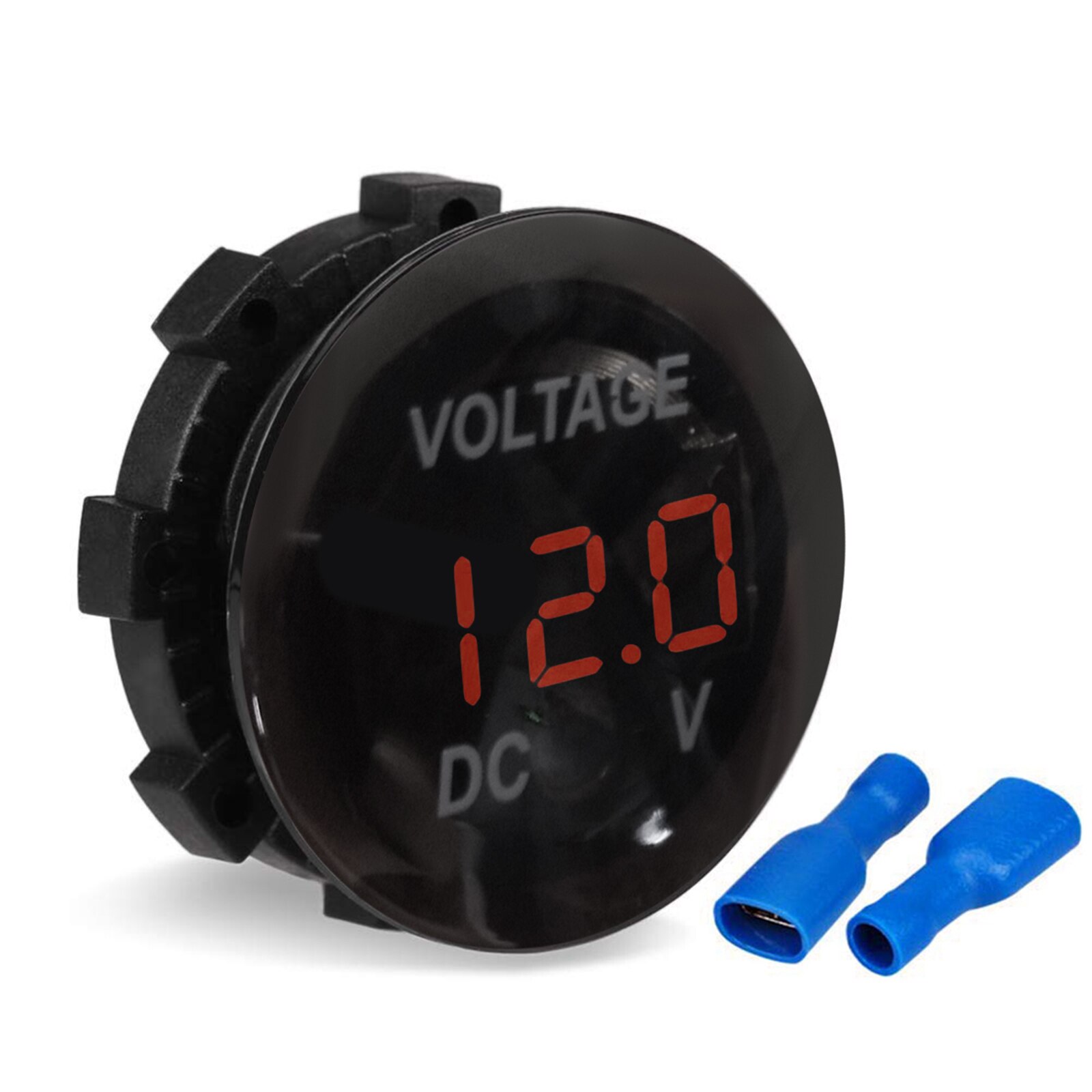 Voltmètre pour motos 12-24V cc | Affichage Digital, voltmètres DC Volt mètre pour caravanes moto voiture bateau ATV remorque: Rouge