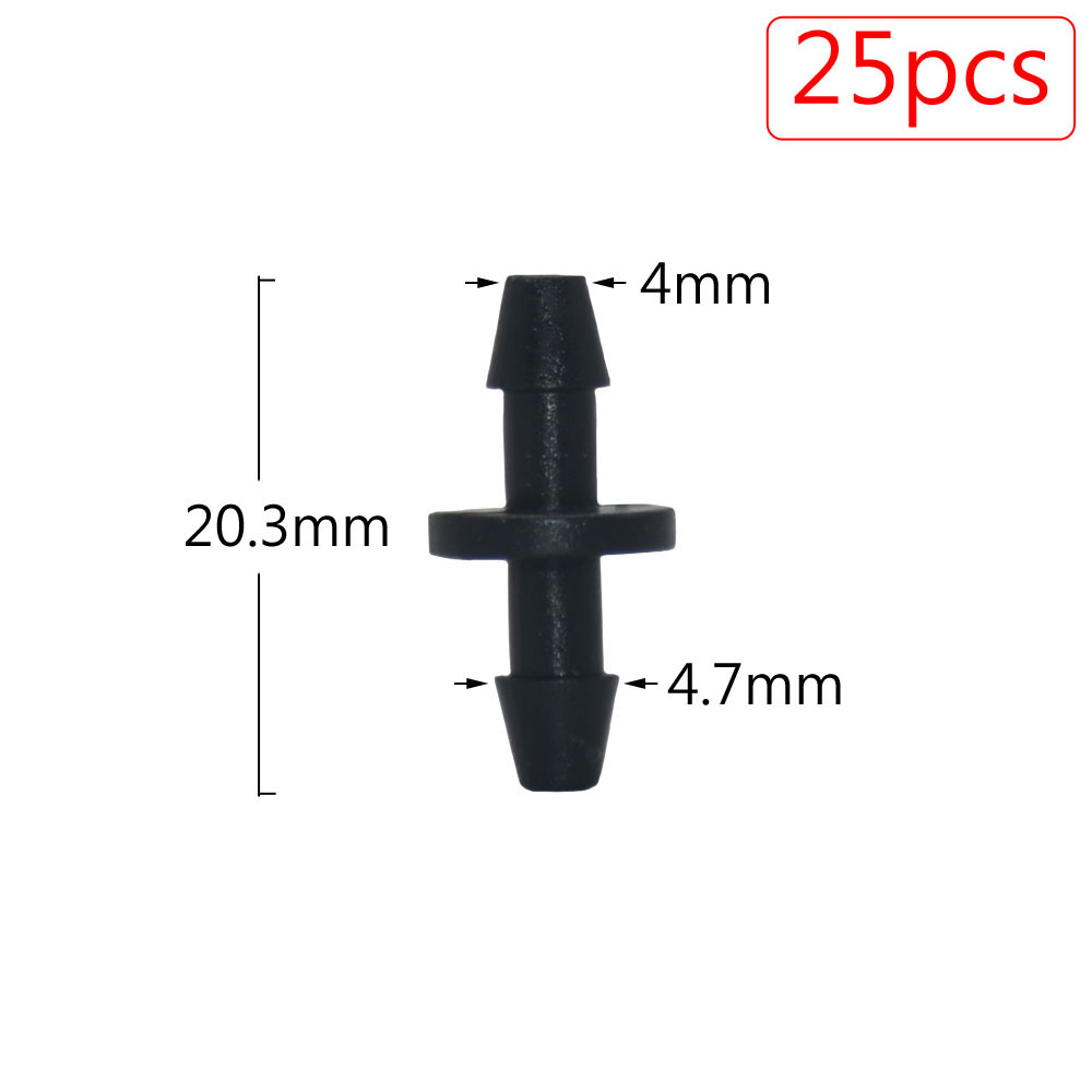 25pcs 1/4'' 1/8'' Plastic Hose Connector Joint Barbed Tees Cross Eng Plug Fitting For Garden Irrigation Drip Irrigation System: Brown