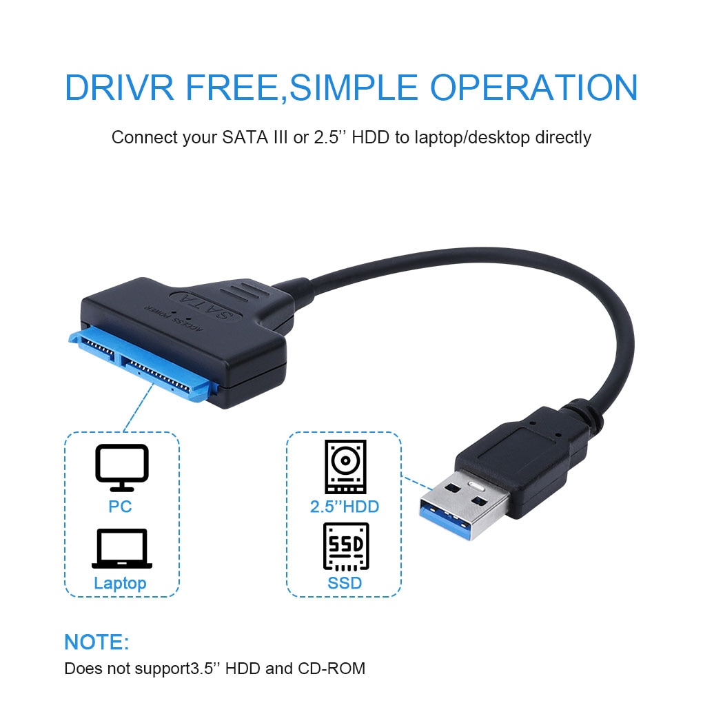 Usb 3.0 Sata 3 Kabel Sata Naar Usb 3.0 Adapter Tot 6 Gbps Ondersteuning Voor 2.5 Inch Externe Ssd hdd Harde Schijf 22 Pin Sata Iii Kabel