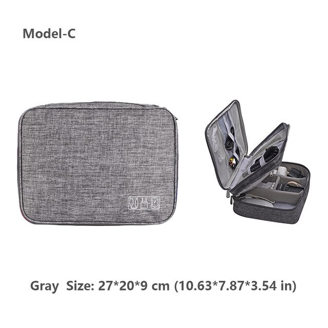 Odporne na wstrząsy elektroniczne akcesoria podróżne torba cyfrowa torebka na słuchawki gadżety etui Power Bank kabel do ładowarki USB Organizer: Gray Model C