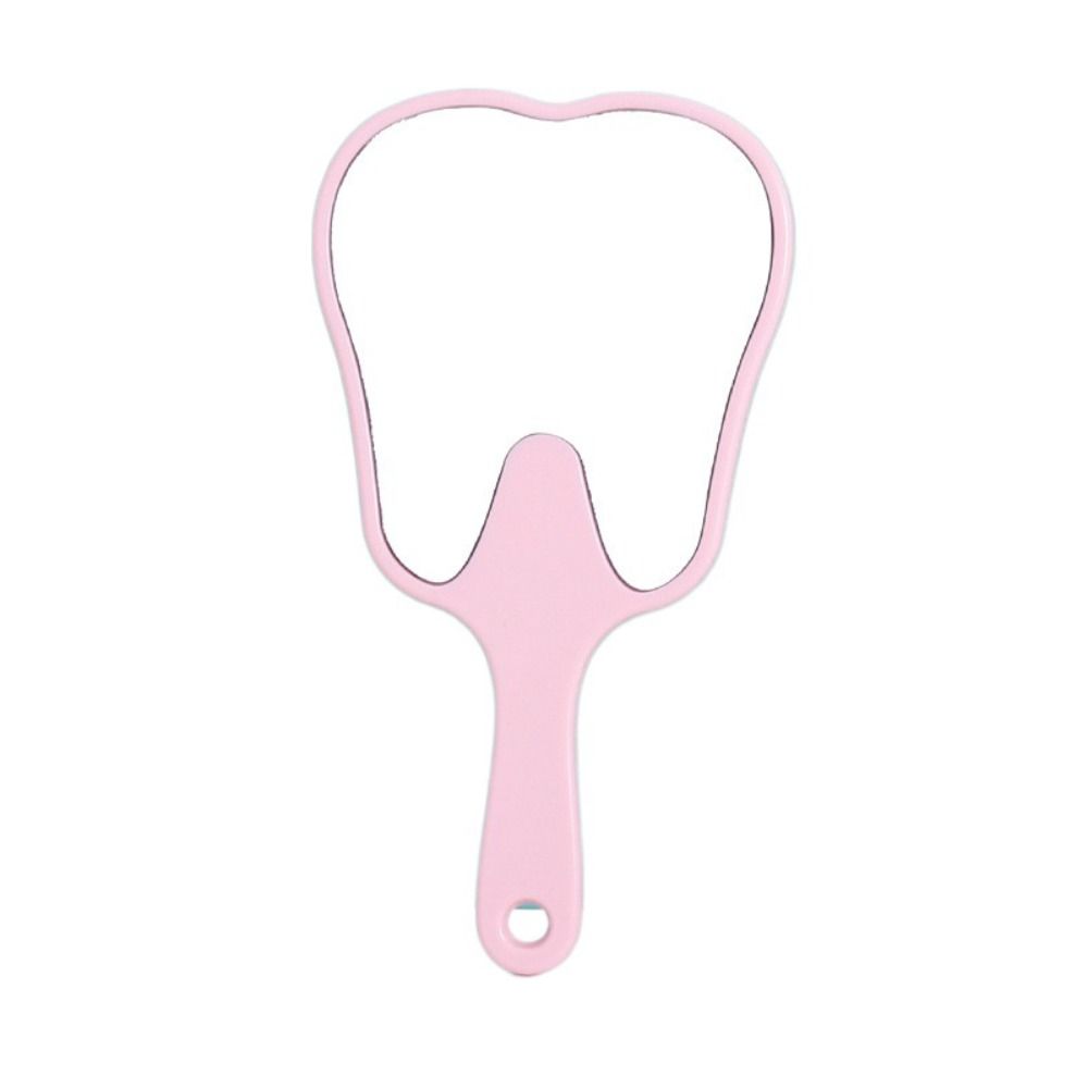 Espelho portátil em forma de dente de plástico para mulheres, durável e leve, de alta definição, espelho de maquiagem portátil mini espelho setorial portátil: Dourado