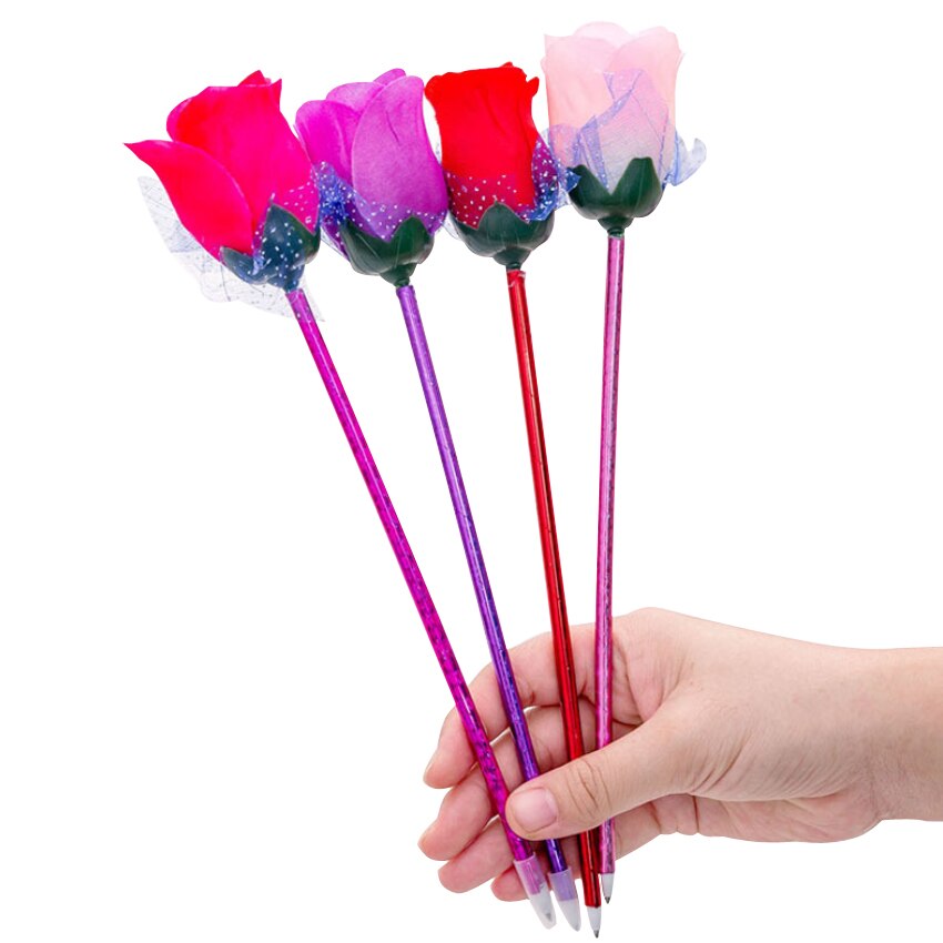 1 Stks/partij Novetly Rose Balpen Willekeurige Decoratieve Voor Valentijnsdag