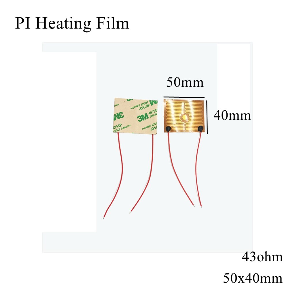 40x40mm 5v 12v 24v 110v 220v pi filme de aquecimento polyimida adesivo aquecedor elétrico placa almofada do painel esteira da folha de combustível tanque de motor de óleo: 50x40mm