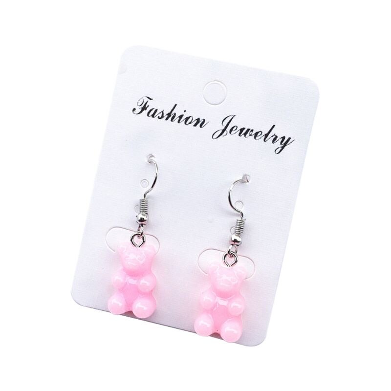 1 Pair Cute Mini Gummy Bear Earrings Minimalism Cartoon Female Ear Hooks Danglers Jewelry: H