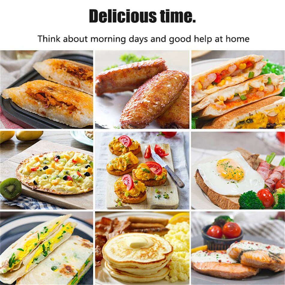 Ttlife sandwich toaster grill snack maker nonstick stekepanne dobbel side med håndtak