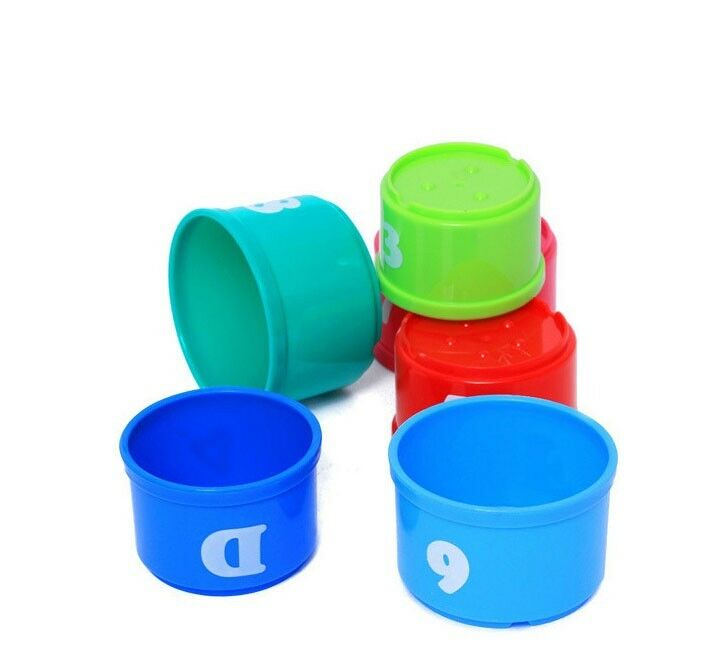 1 Set Baby Children Kids Educational Toy Figures Letters Folding Cup Pagoda