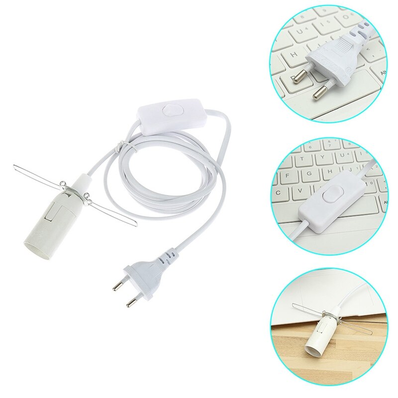 1.8m netledning kabel  e14 lampefødder eu stik med kontakt tråd til vedhæng led pære  e14 hanglamp suspension fatningsholder