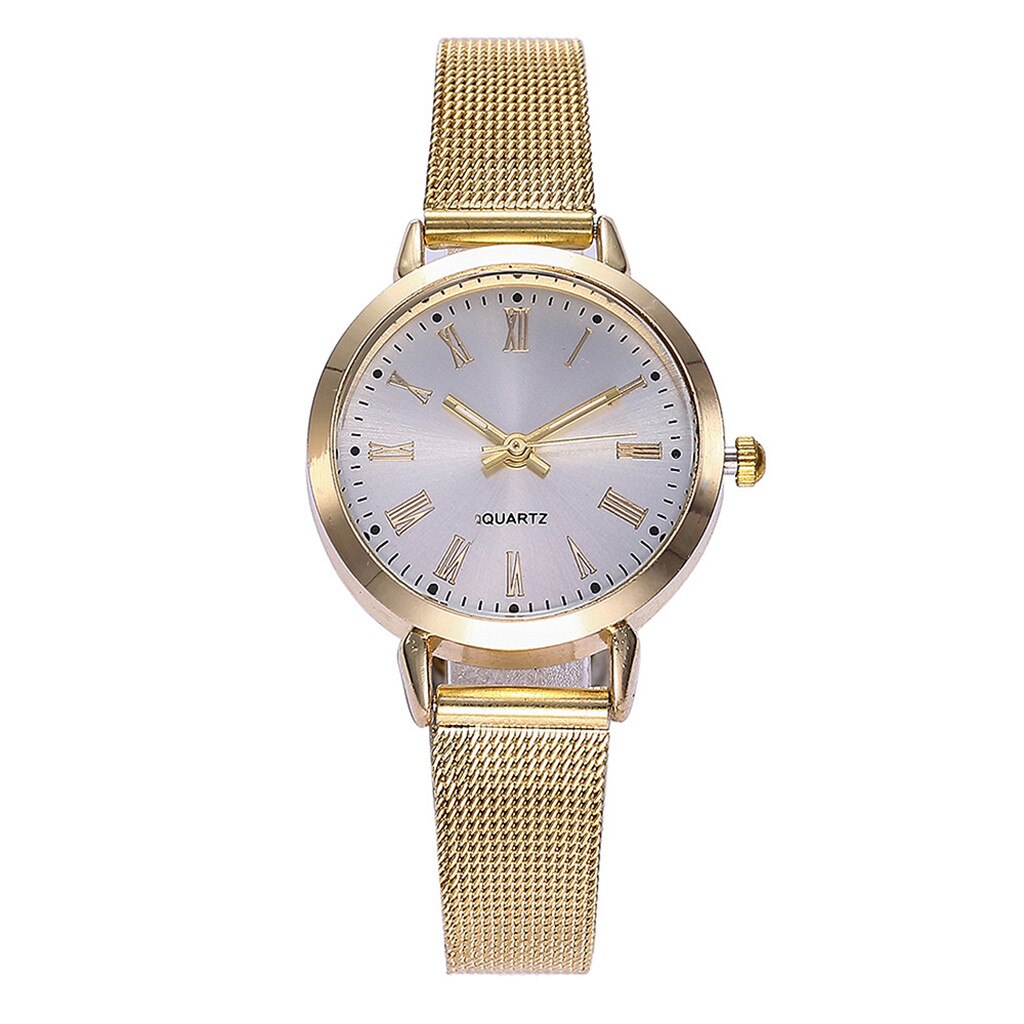 Vrouwen Quartz Horloge Luxe Analoge Vrouwen Rvs Mesh Rose Gold Horloge Dames Horloge Casual Mode: Gold