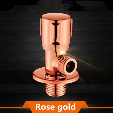 Filling Valves Copper Angle Valves 1/2"Male x 1/2" Male Bathroom Bidet Valve Bathroom Accessories Gold/Rose gold/Chrome Finished: rose gold
