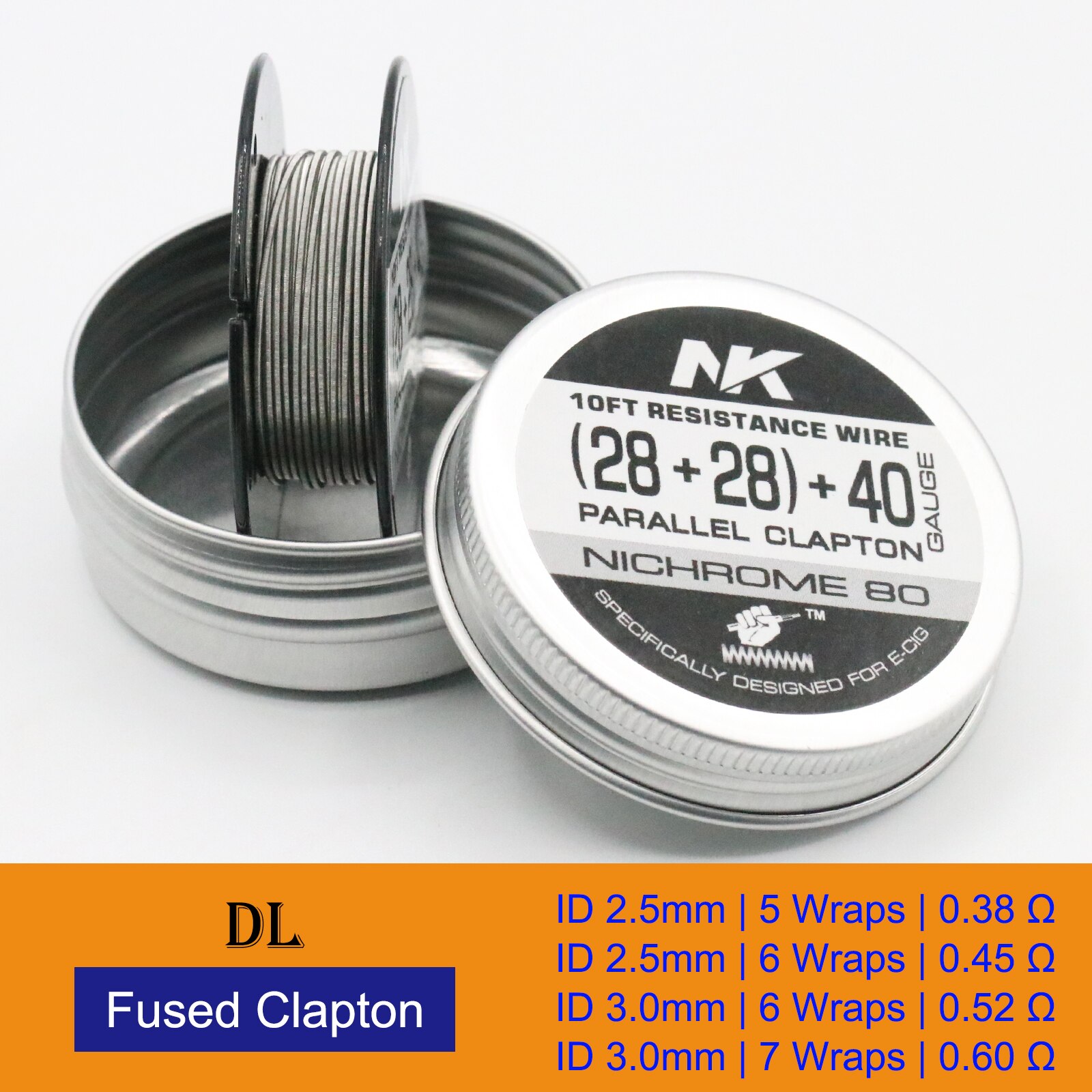 NK Ni80 filo di bobina Clapton fuso Nichrome sfalsato filo di riscaldamento alieno per Vape RDA RTA 10 piedi: 8. Ni80 28x2-40