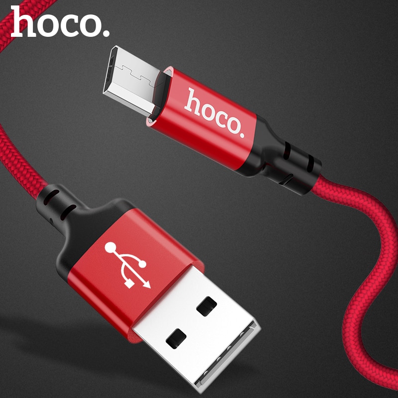 Hoco original micro cabo usb 2m 1m 5v2a carregador rápido cabo de dados usb para samsung xiaomi para huawei cabos do telefone móvel android