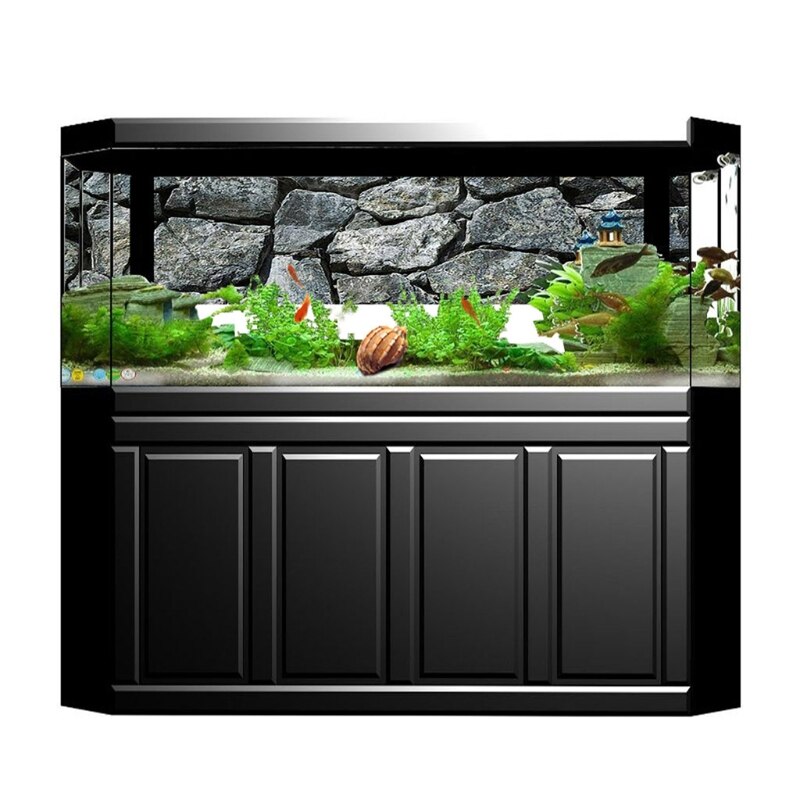 3D Aquarium Background Stone Wall Poster Fish Tank Backdrop PVC Adhesive Wallpaper Rocks Decorative Paper 2 Sizes