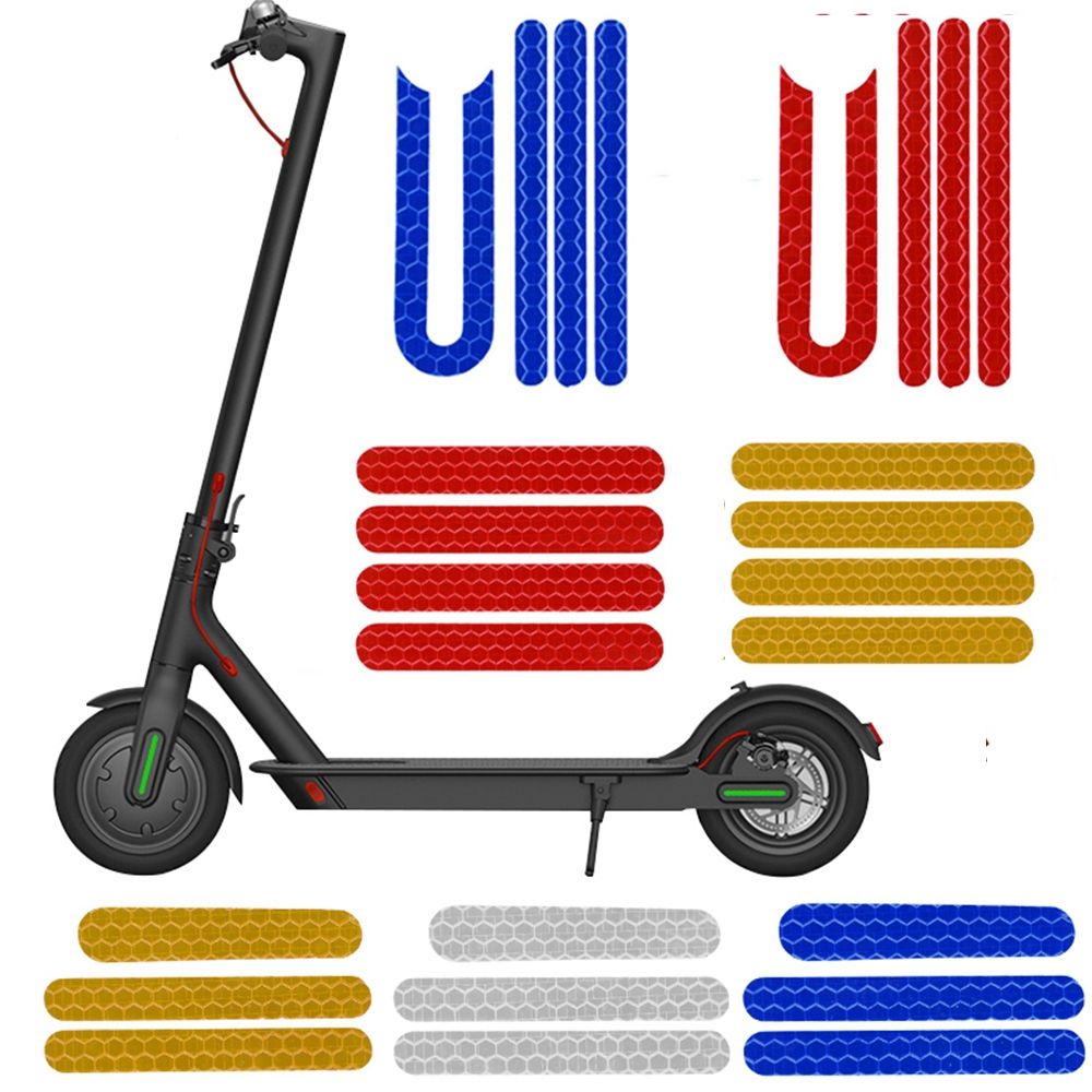 Autocollant pour Scooter électrique Xiaomi &amp; Mijia M365 M365Pro, étiquettes lumineuses réfléchissantes, bande d'avertissement pour cyclisme, pièces détachées