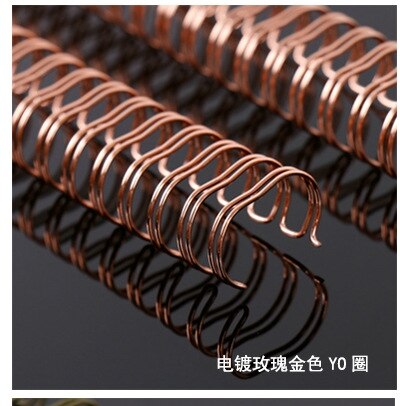 100pcs Double Wire Binding 3:1 Metal YO Double Coil Calendar Binding Coil Notebook Spring Book Ring Wire O Binding A4 Binders: 9.5mmrose gold