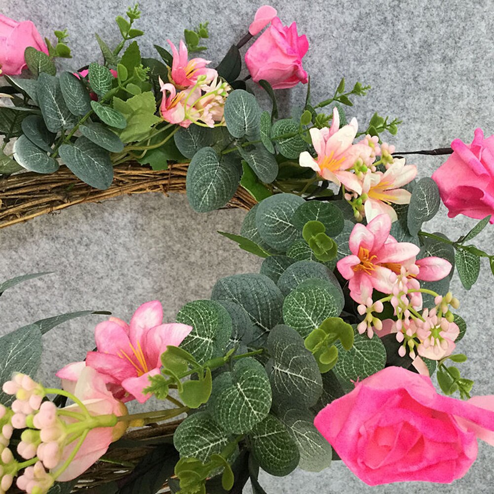 43cm Natural Rattan wreath rattan for weaving home decor supplies artificial flower vine bamboo circle for home decoration