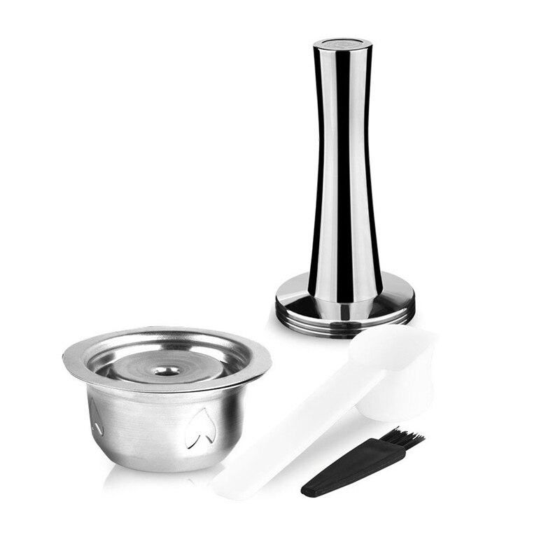 Reusable Coffee Capsules and Coffee Tamper Stainless Steel Reusable Coffee Pod Coffee Espresso Refillable Coffee Pods: Default Title