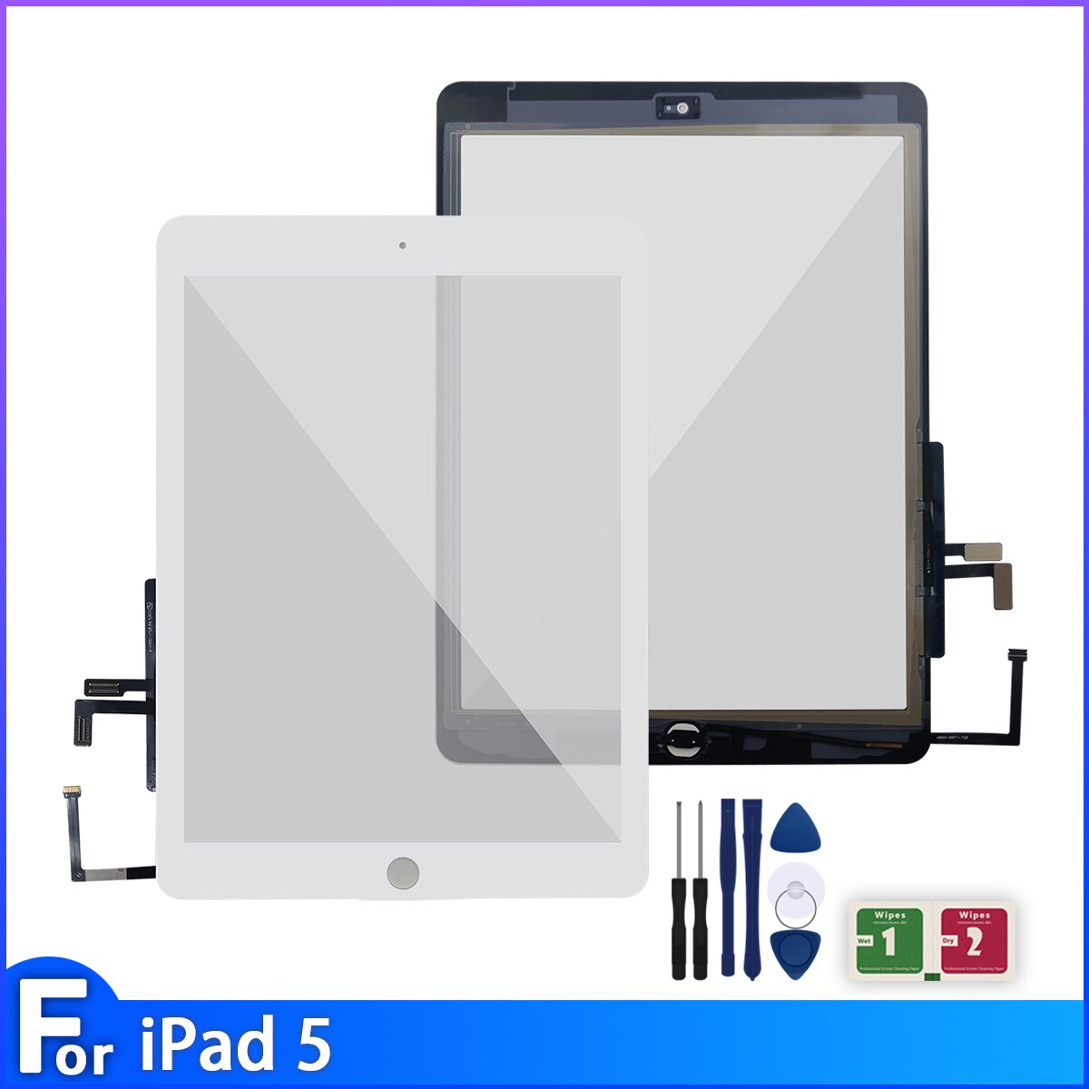 9.7&quot; For iPad 5 5th Gen A1822 A1823 touch screen digitizer replacemen with/without buttons For iPad 5 Touch