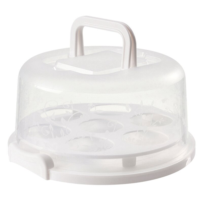 Draagbare Cake Carrier Voedsel Vers Houden Doos Koelkast Vers Houden Ontvangen Doos Fruit Groenten Storage Case: White