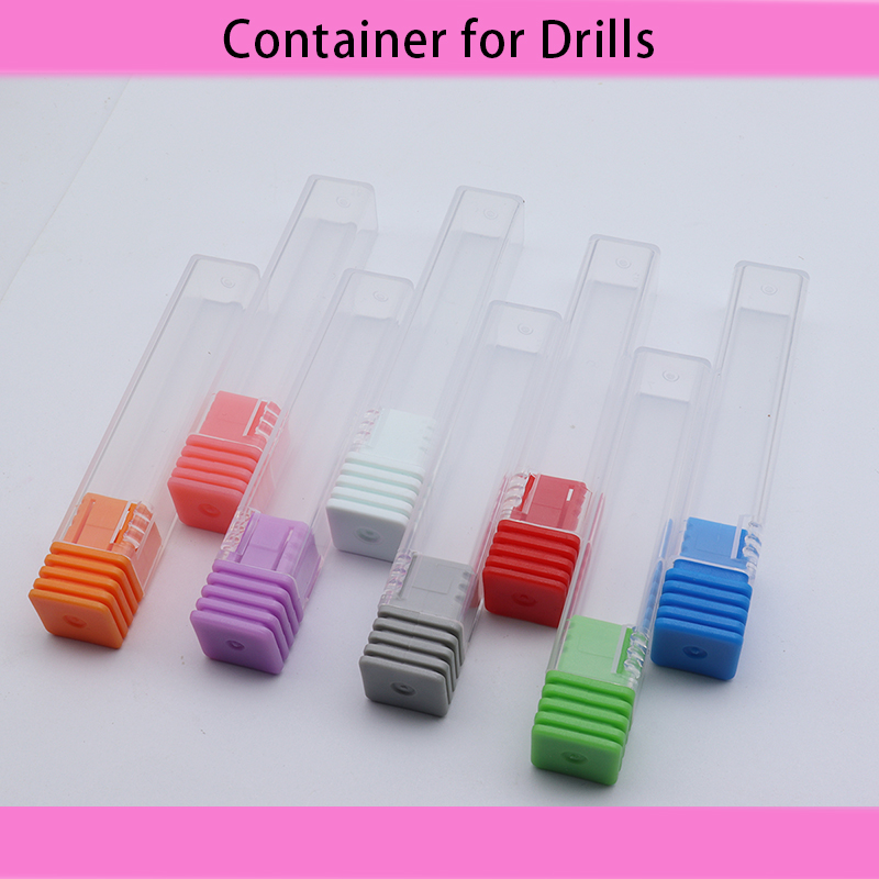Contenedor de 10 Uds para brocas de uñas, agujero de 2,35mm, 8 colores